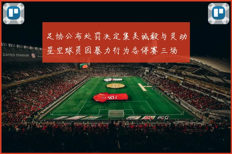 足协公布处罚决定集美诚毅与灵动星空球员因暴力行为各停赛三场